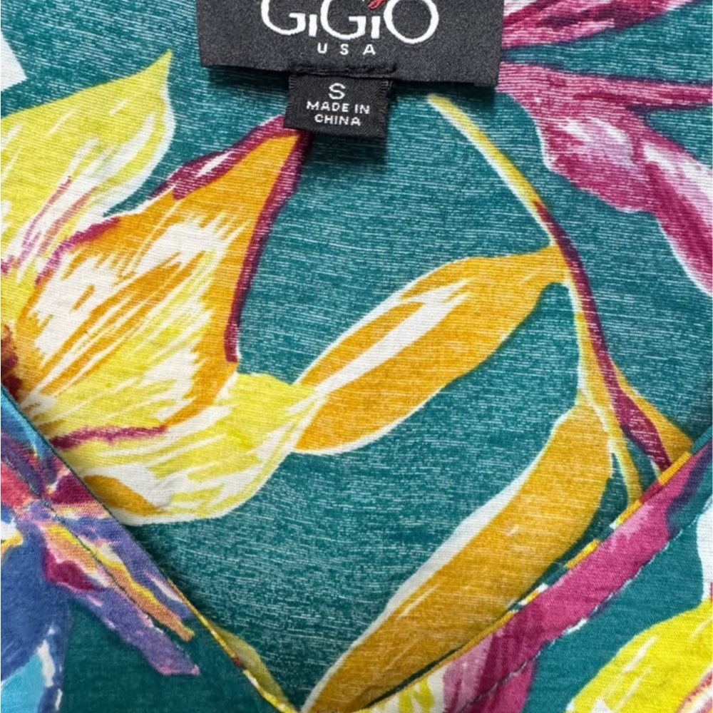 Floral Yellow and Teal Maxi Dress - Picture 2 of 4